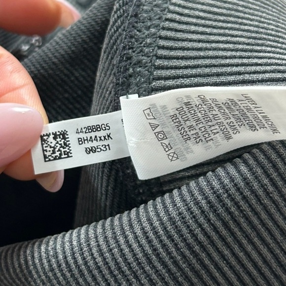 Aerie Offline 7/8 Ribbed High Rise Seamless Leggings Side Braided Gray - Picture 6 of 13